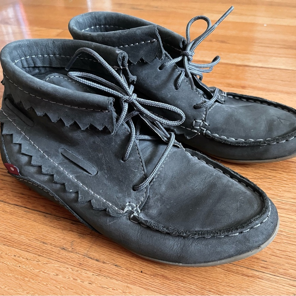 Oliberte Hirari Blue Grey Leather Moccasin Boots